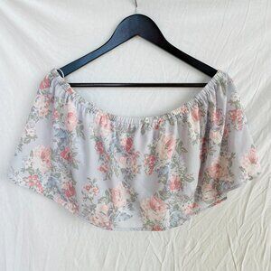 WAYF Off the Shoulder Floral Crop Top - Size L